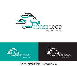 horse logo creative design template head vector