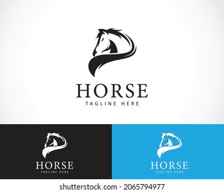 horse logo creative design vector animal spirit run power sign symbol business head