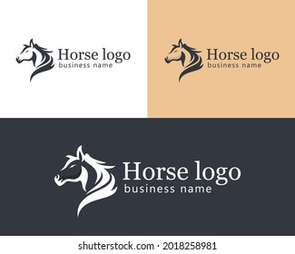 horse logo creative head strong design vector