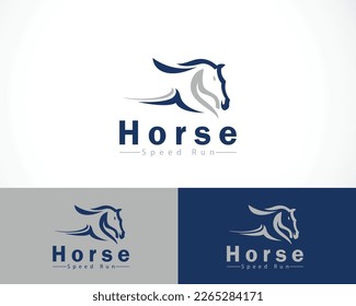 horse logo creative speed run animal icon design vector