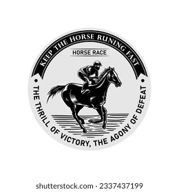 Horse Logo Design. Black Horse Race Logo Illustration Vector