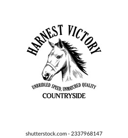 Horse Logo Design. Black Horse Race Logo Illustration Vector