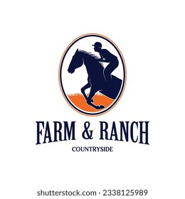 Horse Logo Design. Black Horse Race Logo Illustration Vector