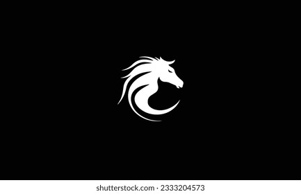 horse logo design black simple flat icon on white background 
