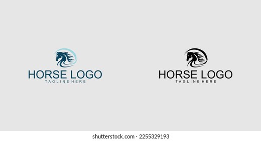 Horse logo design with creative concept premium vector