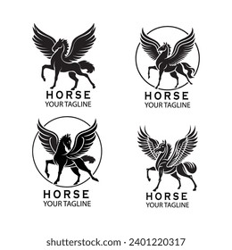 Horse logo design elegant and luxury horse logo concept vector logo template