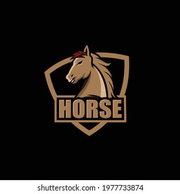 Horse logo design gaming and esport concept or horse mascot logo design