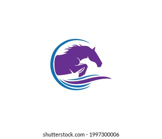 Horse logo design and horse head template vector.	