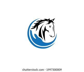 Horse logo design and horse head template vector.	