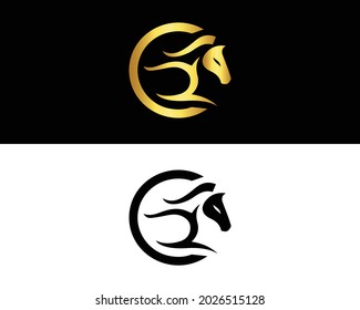 Horse logo design and horse head template vector.	