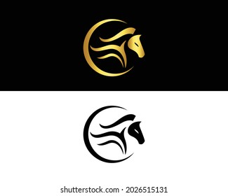 Horse logo design and horse head template vector.	