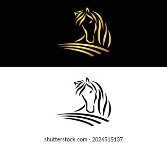 Horse logo design and horse head template vector.	