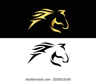 Horse logo design and horse head template vector.	