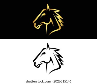 Horse logo design and horse head template vector.	
