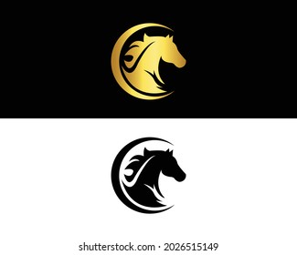 Horse logo design and horse head template vector.	