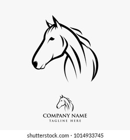 Horse logo design illustration, Horse silhouette vector, Horse vector inspiration