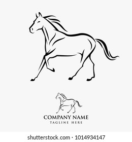 Horse logo design illustration, Horse silhouette vector, Horse vector inspiration