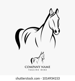 Horse logo design illustration, Horse silhouette vector, Horse vector inspiration