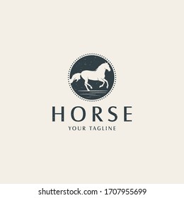 Horse logo design Premium Vector