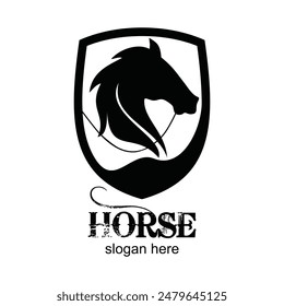 Caballo logo diseño concepto simple Premium Vector