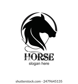 Horse logo design simple concept Premium Vector