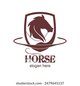 Horse logo design simple concept Premium Vector