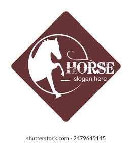 Horse logo design simple concept Premium Vector