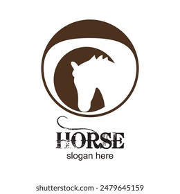 Horse logo design simple concept Premium Vector