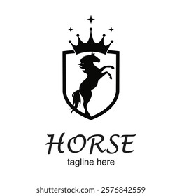 Horse logo design simple concept Premium Vector