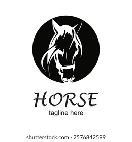 Horse logo design simple concept Premium Vector