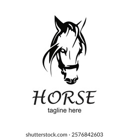 Horse logo design simple concept Premium Vector