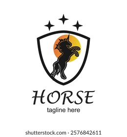 Horse logo design simple concept Premium Vector