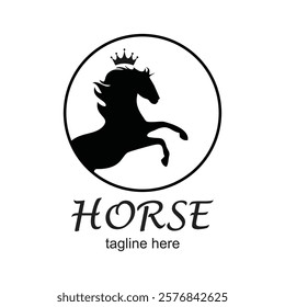 Horse logo design simple concept Premium Vector