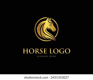Horse logo design simple elegant modern vector template.