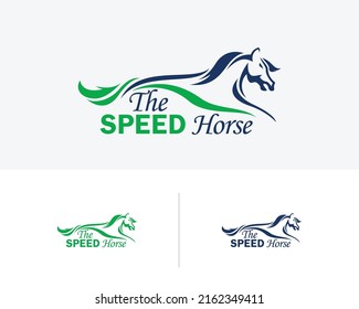 Horse logo design speed run design minimalist,sport champion design concept