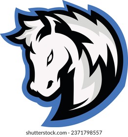 horse Logo design, horse sport logo vector , horse head illustration vector drawing, Mascot Brave horse Logo design any kind of graphic work, using the concept of a horse's head, Esport game logo icon