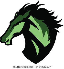 Caballo Logo diseño, caballo deporte logo vector, cabeza de caballo ilustración vector dibujo, Mascota Brave caballo Logo diseño cualquier tipo de trabajo gráfico, utilizando el concepto de la cabeza de un caballo, Esport juego logo icono