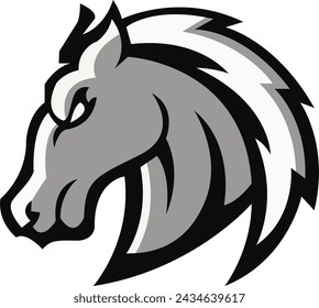 horse Logo design, horse sport logo vector , horse head illustration vector drawing, Mascot Brave horse Logo design any kind of graphic work, using the concept of a horse's head, Esport game logo icon