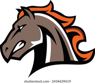 Caballo Logo diseño, caballo deporte logo vector, cabeza de caballo ilustración vector dibujo, Mascota Brave caballo Logo diseño cualquier tipo de trabajo gráfico, utilizando el concepto de la cabeza de un caballo, Esport juego logo icono