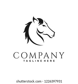 horse logo design, template, silhouette, logo for business