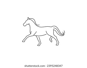Horse Logo Design Template Vector Illustration | Animal Line Art