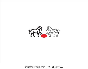 HORSE logo design , vector ,icon, line art and illustration.