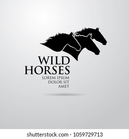 Horse logo design, vector illustration