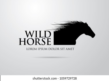 Horse logo design, vector illustration