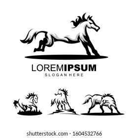 horse logo design vector illustration