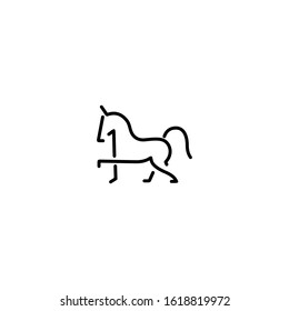 Horse logo design vector illustration. Line art horse logo design.