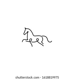 Horse logo design vector illustration. Line art horse logo design.