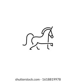 Horse logo design vector illustration. Line art horse logo design.