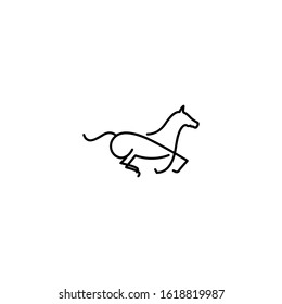 Horse logo design vector illustration.. Line art horse logo design.