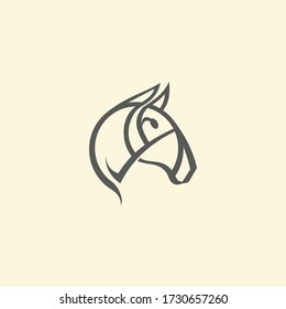 ilustración vectorial de diseño de logotipo de caballo